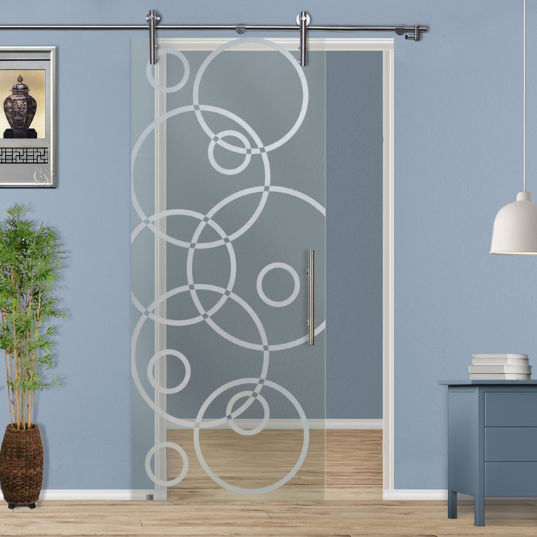 GlassDoor.us Sliding Glass Barn Door With Installation Hardware Kit Wayfair Canada